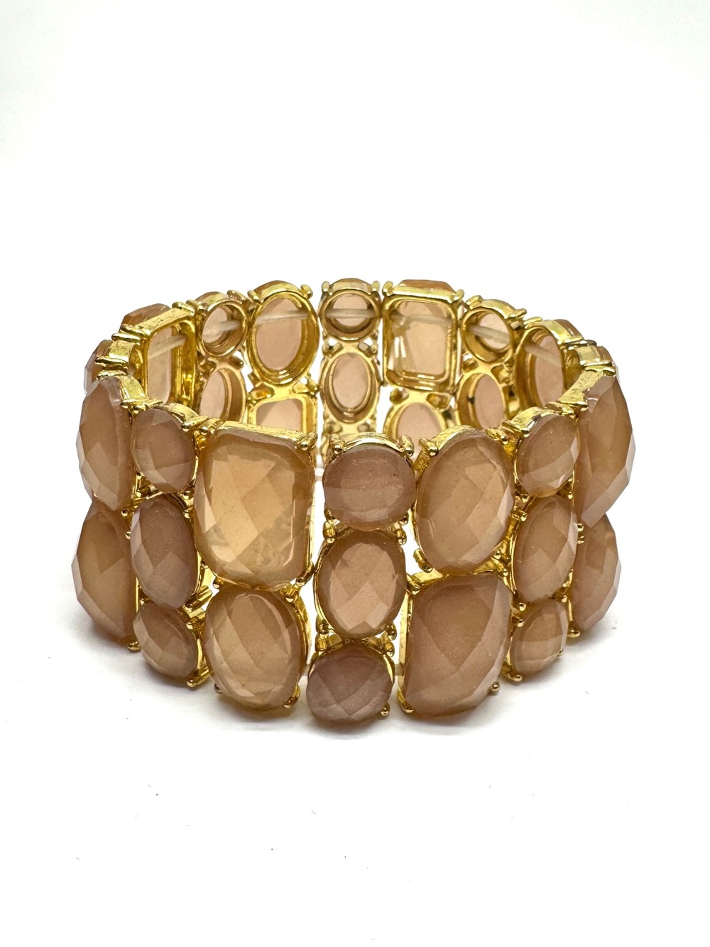Gennaro Frosted Peach Goldtone Stretch Bracelet